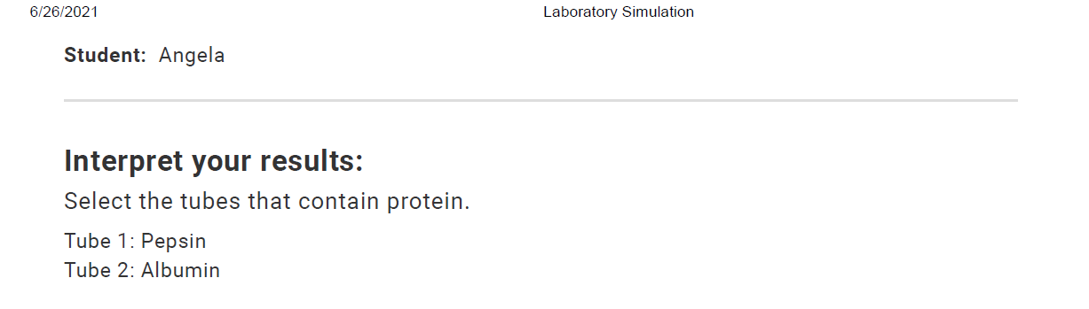Test for proteins